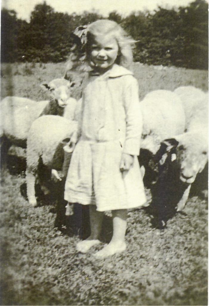 Vivian Pitzrick With Her Lambs in 1919