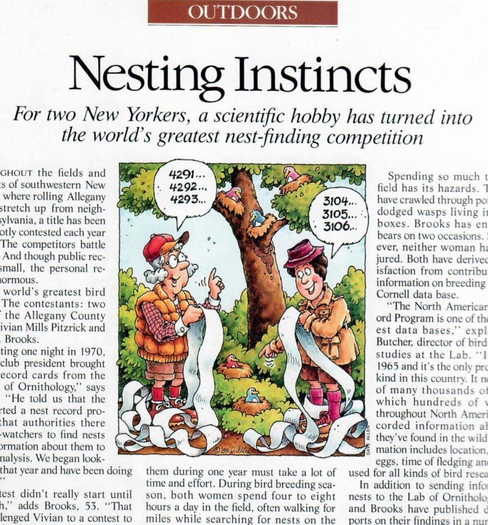 National Wildlife Magazine Article About Vivian and Betsy, 1989.