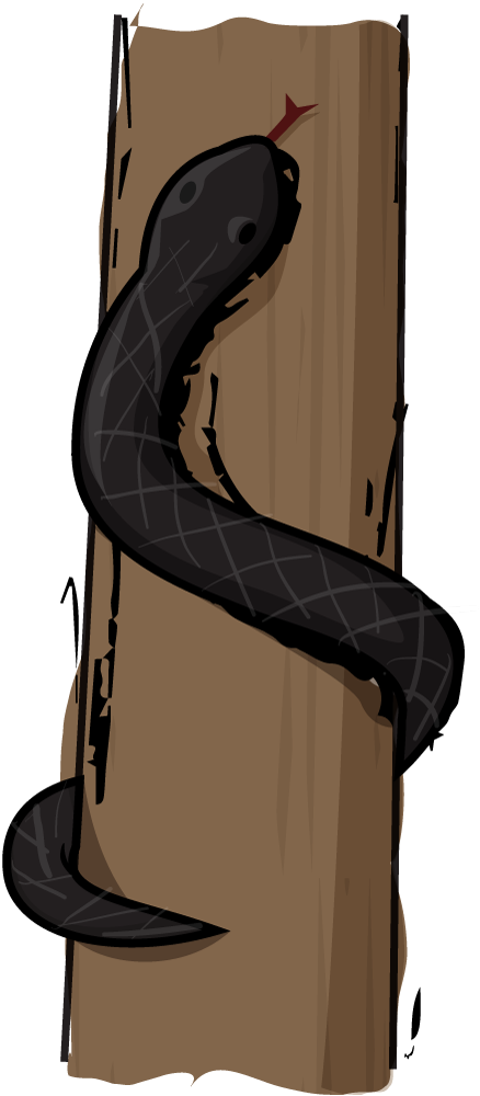 illustration of snake on a tree